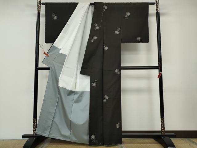 平和屋着物●本場大島紬　9マルキ　泥染め　地空き　万寿菊　盛東洋男作　証紙付き　正絹　逸品　未使用　CABF3279ut