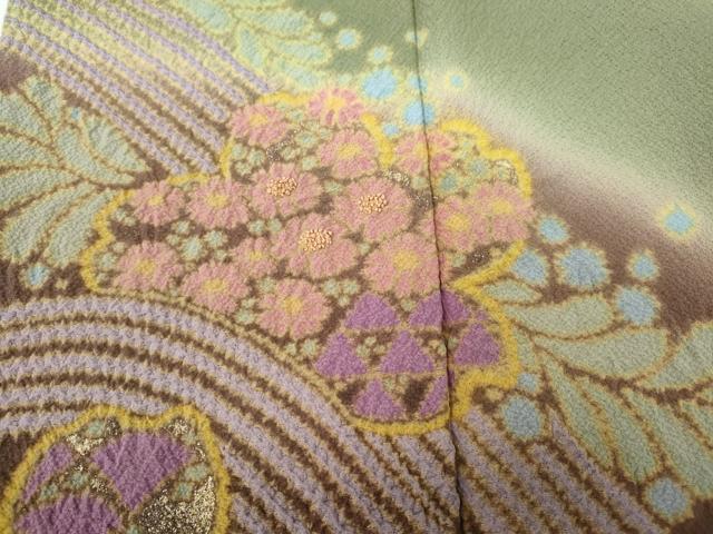 平和屋着物○中国三大刺繍 相良刺繍 訪問着 絞り 舞花文 暈