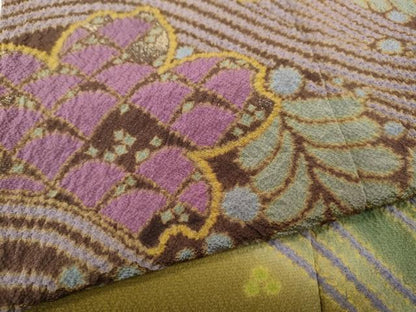 平和屋着物●中国三大刺繍　相良刺繍　訪問着　絞り　舞花文　暈し染め　金彩　正絹　逸品　CABF3280ut