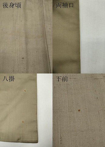 平和屋着物●上質な紬　白橡色　さが美扱い　正絹　逸品　CABF3281ut