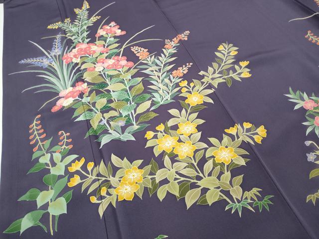 平和屋着物●訪問着　草花尽くし　正絹　逸品　CABF3282ut