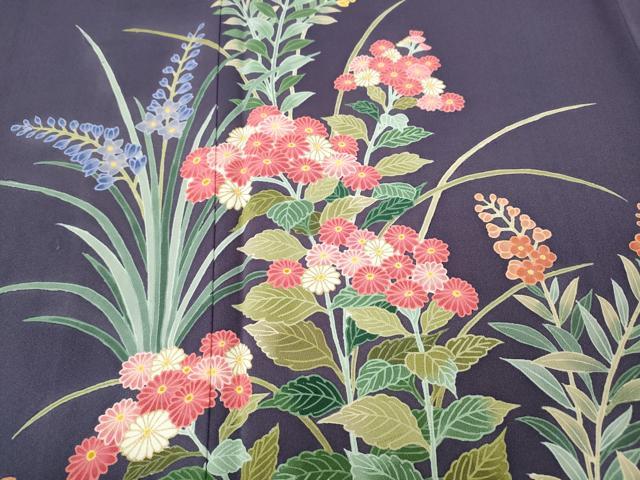 平和屋着物●訪問着　草花尽くし　正絹　逸品　CABF3282ut