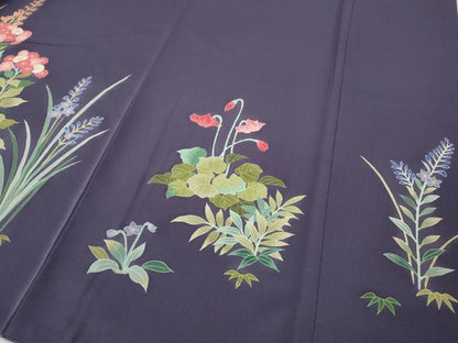 平和屋着物●訪問着　草花尽くし　正絹　逸品　CABF3282ut