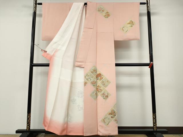 平和屋着物●訪問着　駒刺繍　天井花丸文　金彩　正絹　逸品　CABF3287ut