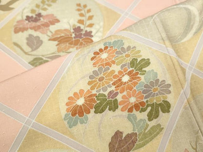 平和屋着物●訪問着　駒刺繍　天井花丸文　金彩　正絹　逸品　CABF3287ut