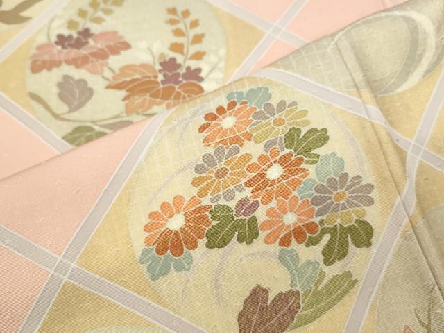 平和屋着物●訪問着　駒刺繍　天井花丸文　金彩　正絹　逸品　CABF3287ut