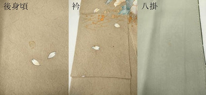 平和屋着物●訪問着　こぼれ松葉花文　暈し染め　金彩　正絹　逸品　CABF3289ut