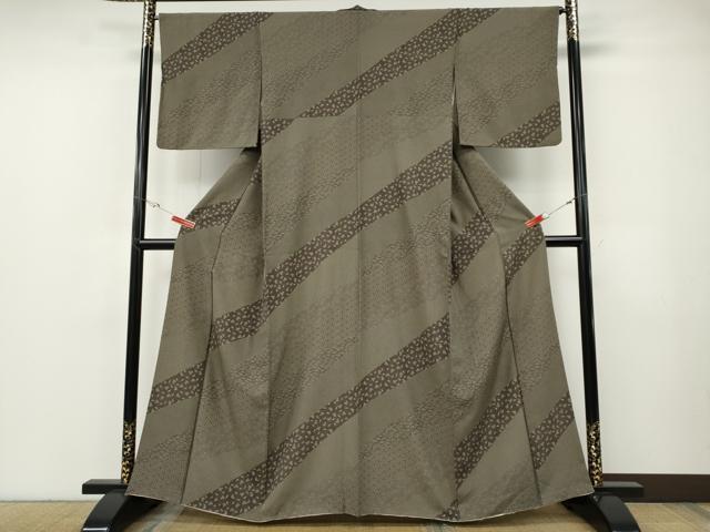 平和屋着物●上質な小紋　斜線吉祥文　正絹　逸品　CABF3290ut