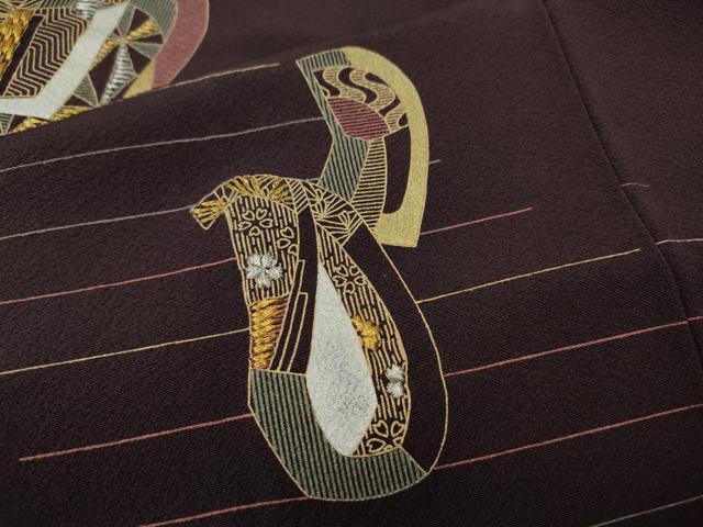 平和屋着物●訪問着　刺繍　吉祥文　金彩　正絹　逸品　CABF3292ut
