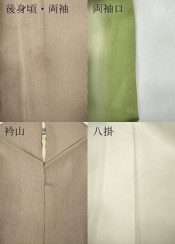 平和屋着物●江戸小紋　万筋　赤白橡色×肌色　正絹　逸品　CABF3294ut
