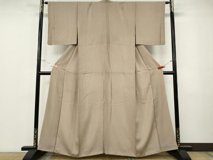平和屋着物●江戸小紋　万筋　赤白橡色×肌色　正絹　逸品　CABF3294ut