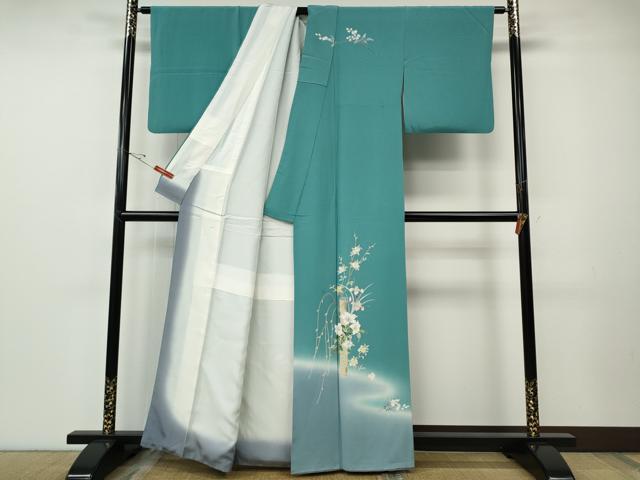 平和屋着物●訪問着　友禅　枝花文　暈し染め　正絹　逸品　CABF3295ut