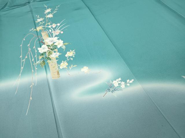 平和屋着物●訪問着　友禅　枝花文　暈し染め　正絹　逸品　CABF3295ut