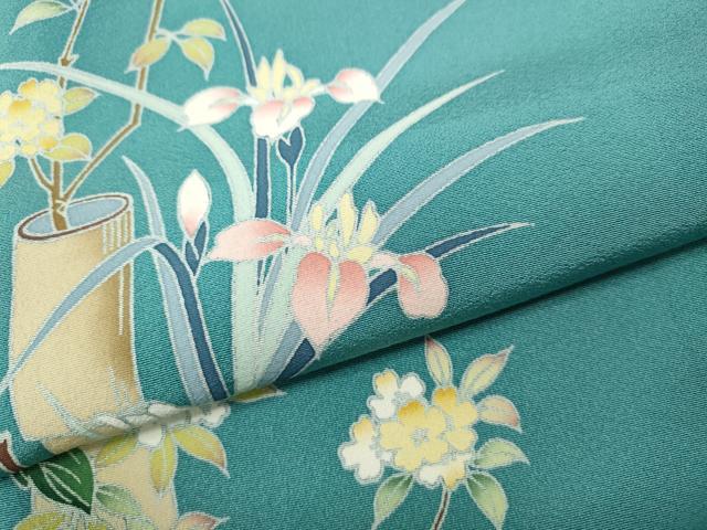 平和屋着物●訪問着　友禅　枝花文　暈し染め　正絹　逸品　CABF3295ut