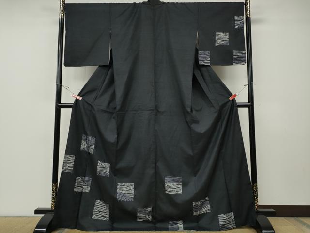 平和屋着物●訪問着　本場染大島紬　色紙流水文　正絹　逸品　CABF3299ut