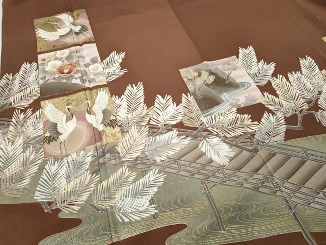 平和屋着物□豪華色留袖 作家物 駒刺繍 絵馬 花丸文 暈し