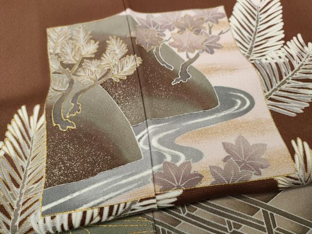 平和屋着物●豪華色留袖　作家物　駒刺繍　色紙鶴草花文　金彩　正絹　逸品　CABF3300ut