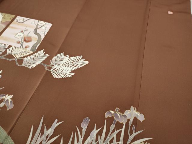 平和屋着物○豪華色留袖 作家物 駒刺繍 色紙鶴草花文 金彩