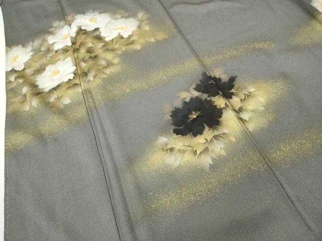 平和屋着物●豪華色留袖　作家物　手描き　舞花文　銀通し地　正絹　逸品　CABF3301ut