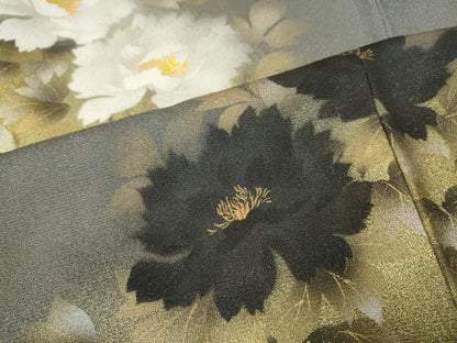 平和屋着物●豪華色留袖　作家物　手描き　舞花文　銀通し地　正絹　逸品　CABF3301ut