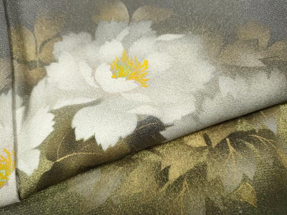 平和屋着物●豪華色留袖　作家物　手描き　舞花文　銀通し地　正絹　逸品　CABF3301ut