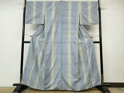平和屋着物●上質な紬　変わり縞　正絹　逸品　CABF3304ut