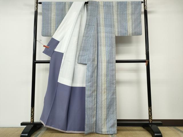 平和屋着物●上質な紬　変わり縞　正絹　逸品　CABF3304ut