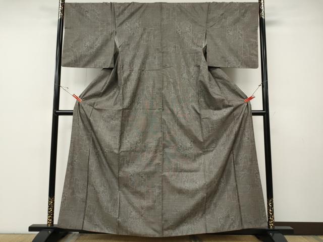 平和屋着物●本場大島紬　9マルキ　屏風風景花文　正絹　逸品　CABF3305ut