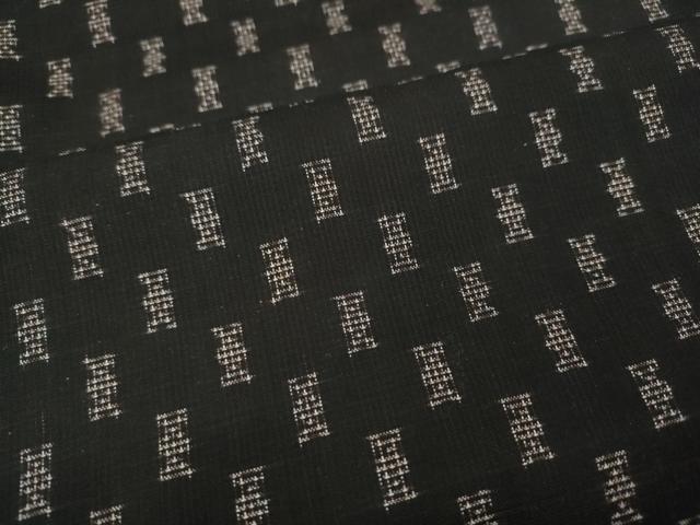 平和屋着物●本場大島紬　9マルキ　泥染め　格子吉祥文　中村文考作　やまと誂製　証紙付き　正絹　逸品　未使用　CABF3307ut