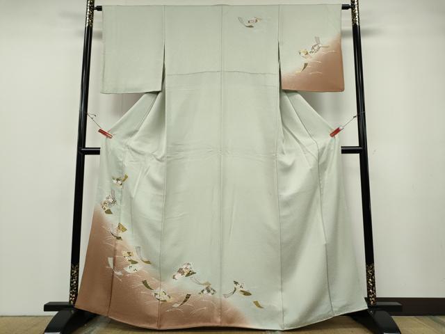 平和屋着物●訪問着　色紙重ね花文　暈し染め　金彩　正絹　逸品　CABF3311ut 平和屋着物○訪問着 色紙重ね花文 暈し染め 金彩 正絹 逸品