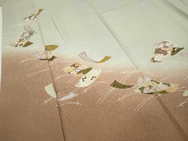平和屋着物●訪問着　色紙重ね花文　暈し染め　金彩　正絹　逸品　CABF3311ut 平和屋着物○訪問着 色紙重ね花文 暈し染め 金彩 正絹 逸品