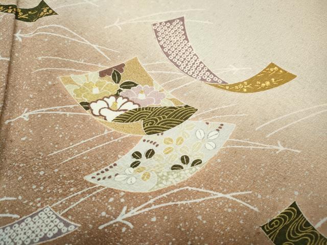 平和屋着物●訪問着　色紙重ね花文　暈し染め　金彩　正絹　逸品　CABF3311ut 平和屋着物○訪問着 色紙重ね花文 暈し染め 金彩 正絹 逸品