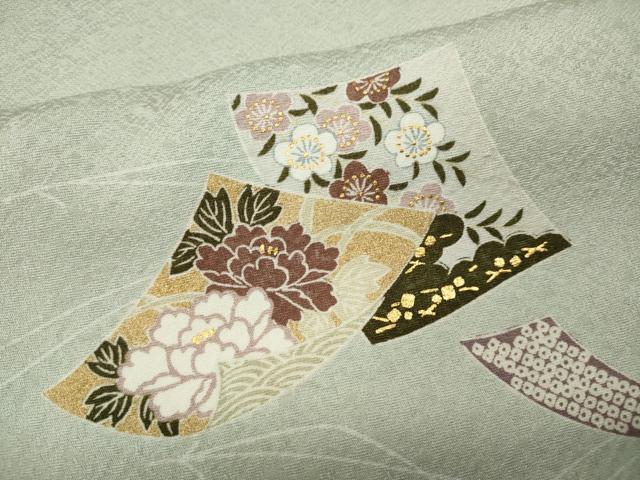 平和屋着物●訪問着　色紙重ね花文　暈し染め　金彩　正絹　逸品　CABF3311ut