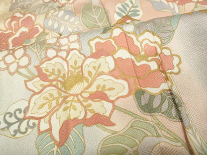 平和屋着物●訪問着　駒刺繍　熨斗花文　暈し染め　金彩　正絹　逸品　CABF3312ut