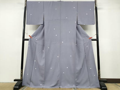 平和屋着物●上質な小紋　丸文　蛍暈し　ロング丈　正絹　逸品　CABF3314ut