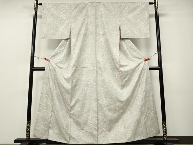 平和屋着物●本場大島紬　白大島　7マルキ　草花文　正絹　逸品　CABF3315ut