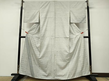 平和屋着物●訪問着　紬地　吉祥横段文　正絹　逸品　CABF3320ut