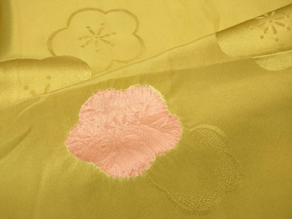 平和屋着物●長襦袢　無双仕立て　絞り　舞梅文　正絹　逸品　CABF3322ut