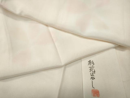 平和屋着物●長襦袢　無双仕立て　作家物　彩花ぼかし　正絹　逸品　CABF3326ut