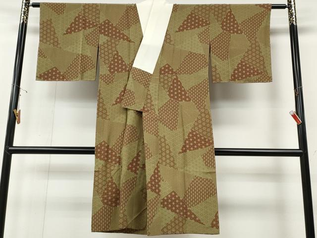 平和屋着物●長襦袢　無双仕立て　切嵌麻の葉文　やまと誂製　正絹　逸品　CABF3327ut