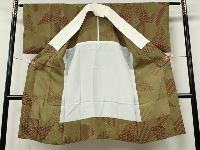 平和屋着物●長襦袢　無双仕立て　切嵌麻の葉文　やまと誂製　正絹　逸品　CABF3327ut 平和屋着物○長襦袢 無双仕立て 切嵌麻の葉文 やまと誂製 正絹 逸品