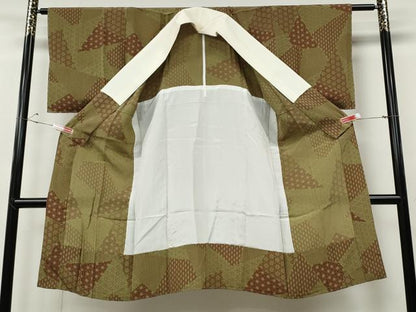 平和屋着物●長襦袢　無双仕立て　切嵌麻の葉文　やまと誂製　正絹　逸品　CABF3327ut