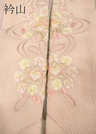 平和屋着物●長襦袢　無双仕立て　枝桜文　暈し染め　半衿刺繍　正絹　逸品　CABF3329ut 平和屋着物○長襦袢 無双仕立て 枝桜文 暈し染め 半衿刺繍