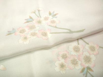 平和屋着物●長襦袢　無双仕立て　枝桜文　暈し染め　半衿刺繍　正絹　逸品　CABF3329ut