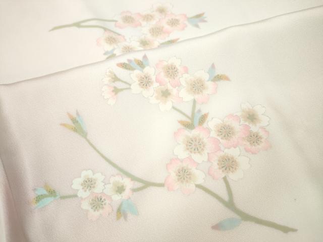 平和屋着物●長襦袢　無双仕立て　枝桜文　暈し染め　半衿刺繍　正絹　逸品　CABF3329ut
