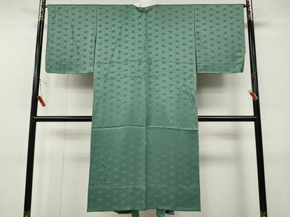 平和屋着物●長襦袢　無双仕立て　麻の葉地紋　薄青色　正絹　逸品　CABF3330ut