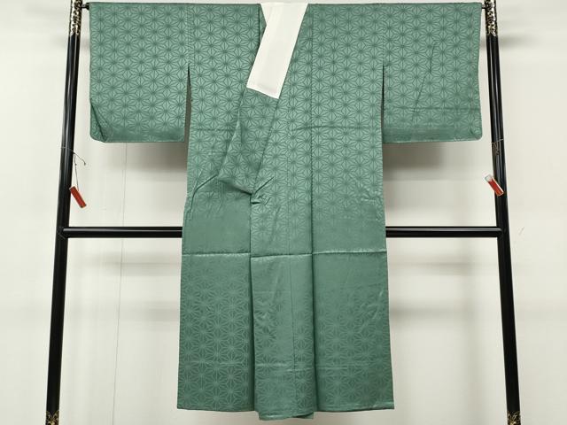 平和屋着物●長襦袢　無双仕立て　麻の葉地紋　薄青色　正絹　逸品　CABF3330ut 平和屋着物○長襦袢 無双仕立て 麻の葉地紋 薄青色 正絹 逸品 CABF3330ut