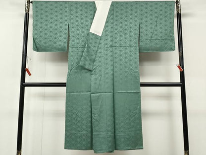 平和屋着物●長襦袢　無双仕立て　麻の葉地紋　薄青色　正絹　逸品　CABF3330ut