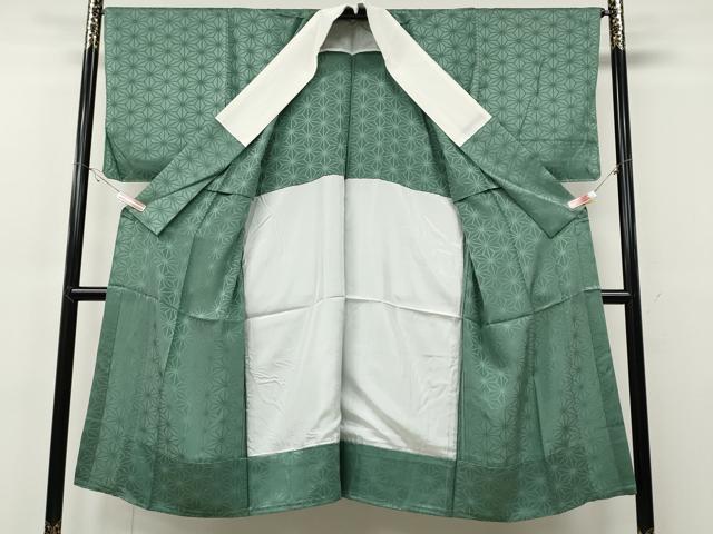 平和屋着物●長襦袢　無双仕立て　麻の葉地紋　薄青色　正絹　逸品　CABF3330ut 平和屋着物○長襦袢 無双仕立て 麻の葉地紋 薄青色 正絹 逸品 CABF3330ut