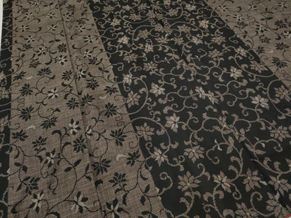 平和屋着物●本場大島紬　9マルキ　花唐草文　正絹　逸品　CABF3332ut